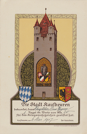 Urkunde der Nagelung von 1917